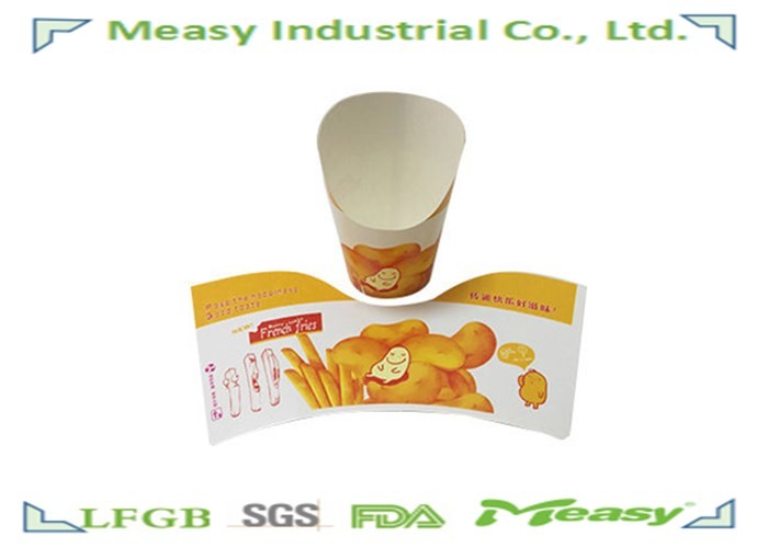 Contenedor para llevar de papel de patatas fritas de 12 onzas a prueba de aceite, grado alimenticio