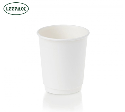 Vaso de papel blanco de doble pared